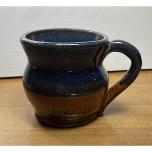Studio Art Pottery Mug Blue Glazed Coffee Tea Cup Signed And Numbered New